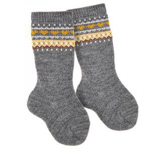 Calcetines-altos Greca-Nórdica Grises CONDOR