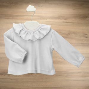 Camiseta Cuello Volante Blanca