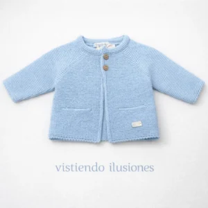 Chaqueta Niña Punto Bobo Azul