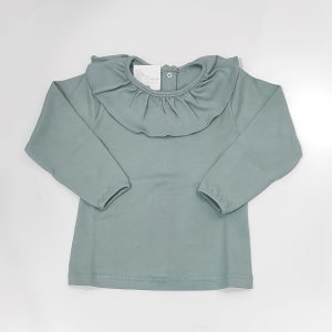 Camiseta Cuello Volante Verde-agua