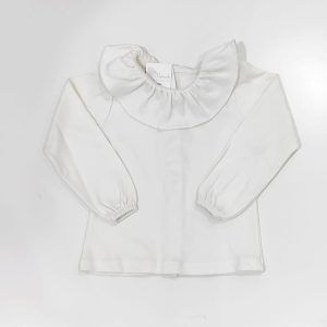 Camiseta Cuello Volante Beige