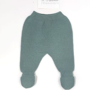 Polaina Punto Bebé Verde-agua