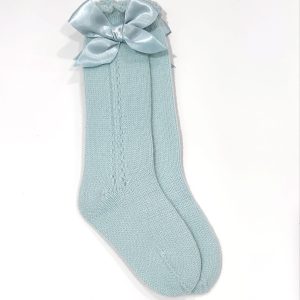 Calcetines Lazo Lana Verde-Agua