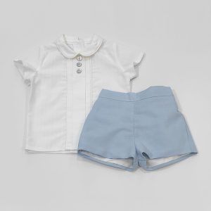 Conjunto Bebé Camisa+Pantalón Cielo