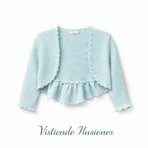 Chaqueta Comunión Turquesa Flor