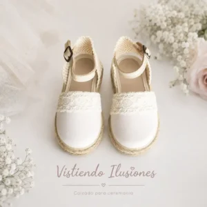 Esparteña Niña Ceremonia Beige