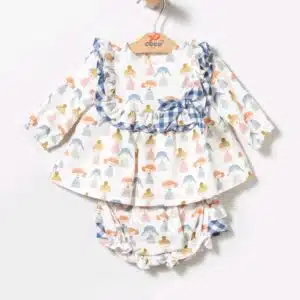 Vestido+Braga Bebé Muñecas Azulón