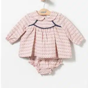Vestido+Braga Bebé Estampado Rosa