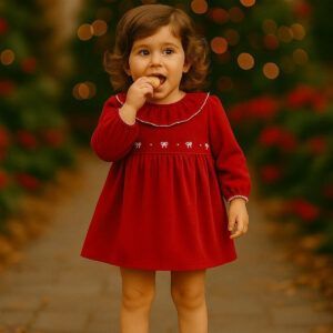 Vestido niña Terciopelo Rojo