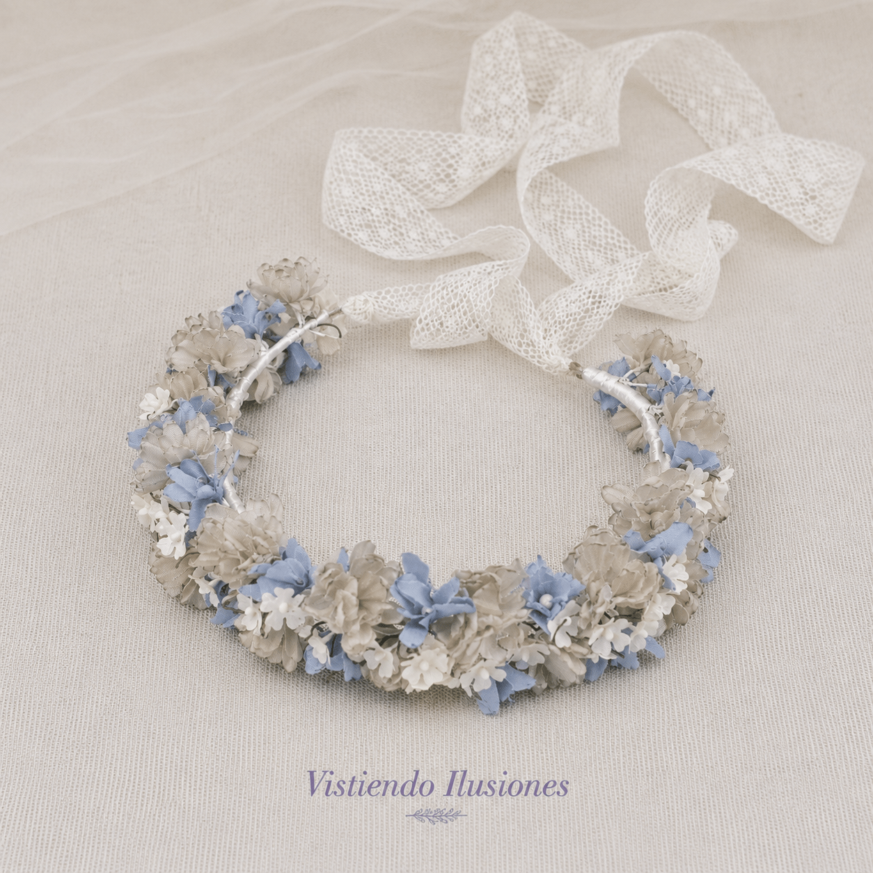 Corona 14150-03 Visón y Azul Mod. Clavel