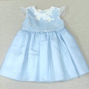 Vestido Bebé Tul bordado azul