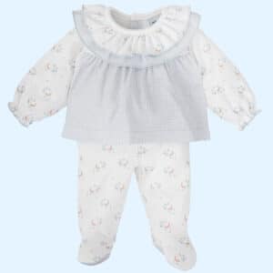 Conjunto bebé cuello volante PRADERA