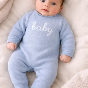 Pelele de punto doble en color Azul “Baby"