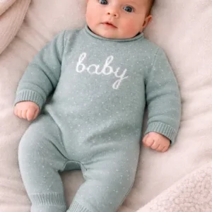 Pelele de punto doble en color Verde “Baby"