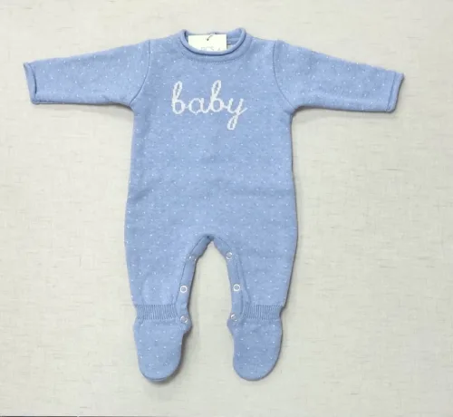 Pelele de punto doble en color Azul “Baby"