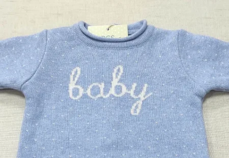Pelele de punto doble en color Azul “Baby"