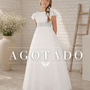 Vestido Comunión Niña 637023-Verde AMAYA