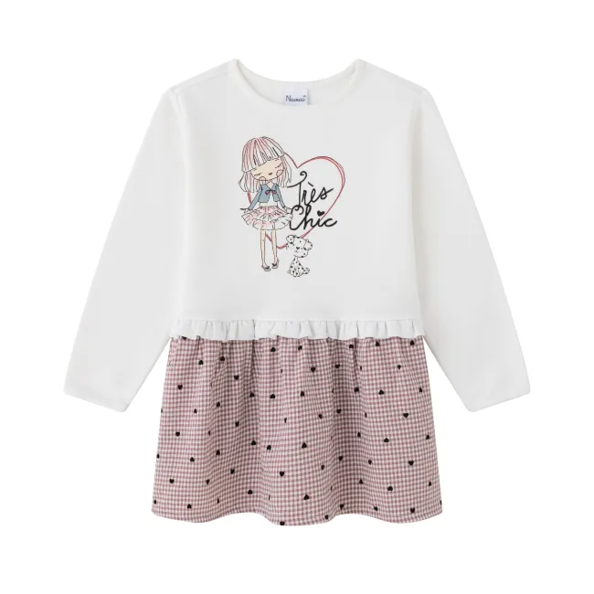 Vestido de niña Très Chic y falda vichy - Imagen 3