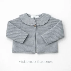 Chaqueta Bebé Cuello Volante Gris