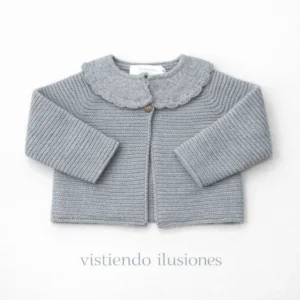 Chaqueta Bebé Cuello Volante Gris