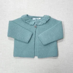 Chaqueta Bebé Cuello Volante Verde