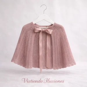 Capa Corta Comunión Calada Rosa viejo
