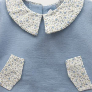 Sudadera Bebé Detalles Flor Clavel Azul