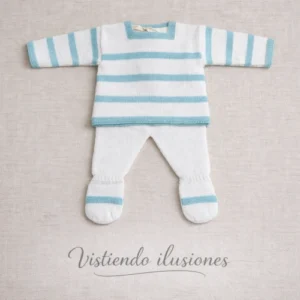 Conjunto primera puesta Blanco/agua-marina