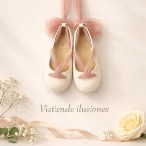 Mercedita Comunión Cintas Tul Rosa