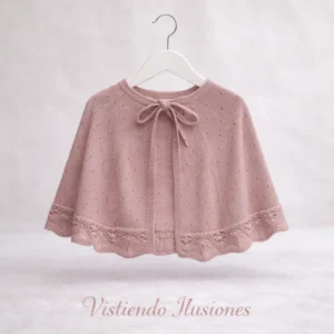 Capa Comunión Calada-Picos Rosado