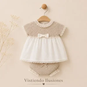 Vestido bebé niña TRIGO Taupe