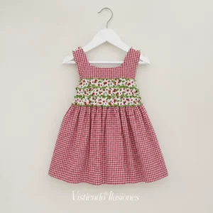 Vestido Niña Vichy Rojo