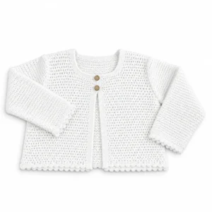 Chaqueta de Punto Blanca para Bebé Niña Primavera Verano