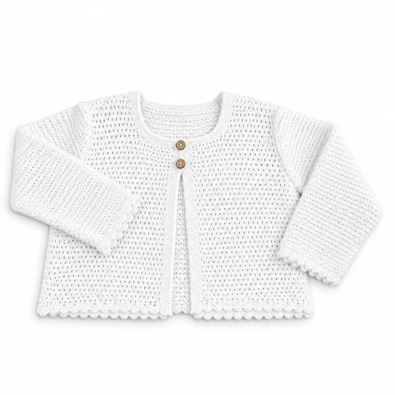 Chaqueta de Punto Blanca para Bebé Niña Primavera Verano
